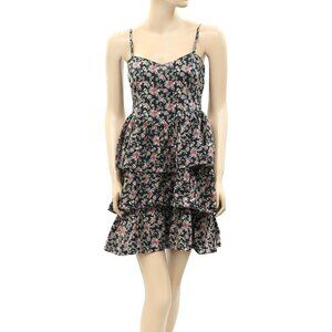 Twist & Tango Floral Printed Mini Dress Tiered Smocked Resort S-36 NWT 218148